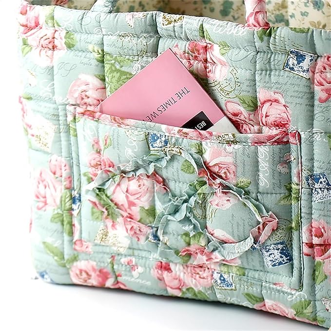 Boho Fabric Storage Basket, Collapsible Floral Laundry Nursery Hamper, Portable Folding Organizer Bin for Home Office Picnic Clothes Toys Books Sundries Storage (Floral 2)