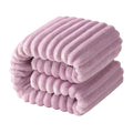 NTBAY Plush Flannel Twin Bed Blanket, 60X80 Inches Soft and Warm Lightweight Blanket with Striped Texture Bed Blanket for Couch Sofa Bed All Seasons, 60"x80", Light Purple