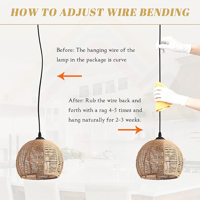 5-Light Woven Foyer Chandeliers for High Ceiling,5 Dome Boho Rattan Pendant Light Farmhouse Wicker Ceiling Light,rustic Hemp rope Light Fixture For Living Room Hallway Staircase Entryway(Bulb Incl.