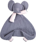 lulumoon Muslin Elephant Lovey for Babies: Skin-Friendly Security Blanket for Self-Soothe - Newborn Gift for Baby Shower