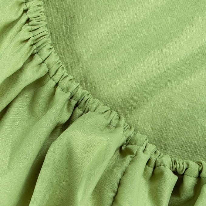 NTBAY Toddler Sheet Set - 3-Piece Microfiber Crib Sheet Set - Flat Sheet, Fitted Sheet, Pillowcase - Solid Toddler Bedding, Green