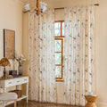 ENJOYBRIDAL Bird Patterned Curtains 84 Inches Semi Sheer Living Room Drapes Floral Bedroom Printed Farmhouse Window Curtain Panels Floor Length Boho 2 Panels Botanical Rod Pocket Window Treatments