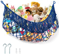 Stuffed Animal Hammock - Extra Large 63'' Long, Stuffed Animal Storage, stuffed animal Holder net, Toy Hammock Large, Toy Storage Hanging Organizer - Sapphire blue