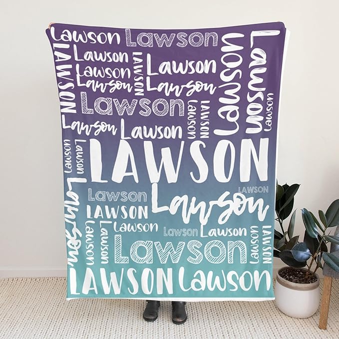 Dr.TOUGH Personalized Blankets with Name Customized Baby Blankets for Girls Boys Adults Monogrammed Blankets and Throws Christmas Birthday Mothers Valentines Day Gift (Z-Colorful 06, 50''×60'')