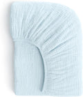 Muslin Crib Sheets, 100% Organic Cotton, Breathable and Ultra-Soft, Standard Crib Sheet Mattress (28"x 52") for Girls and Boys, Neutral Fitted Baby Crib Sheet (Light Blue)