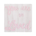 NoJo You are So Loved Pink & White Square Wood Nursery Wall Decor, Pink, White