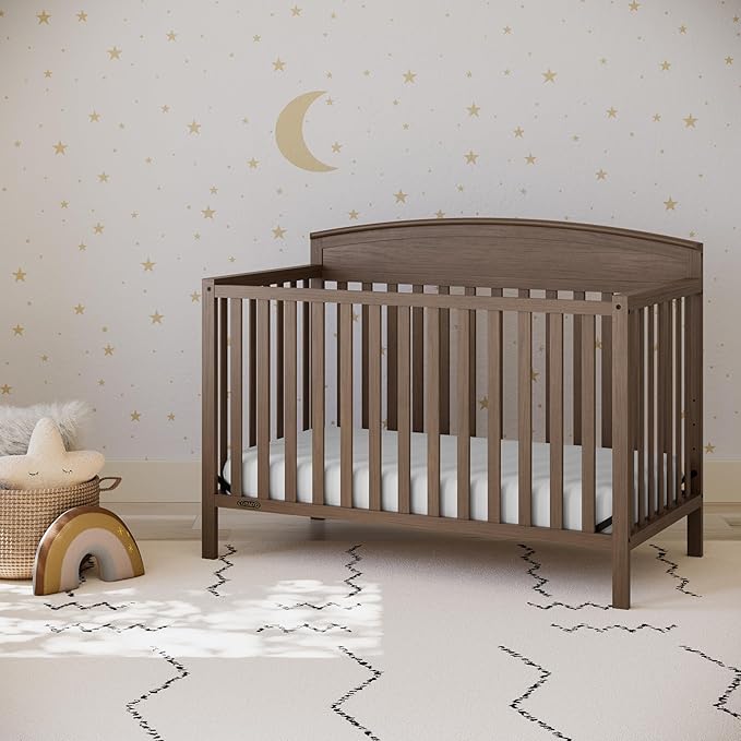Graco Benton 5-in-1 Convertible Crib (Hazelnut) – GREENGUARD Gold Certified, Converts from Baby Crib to Toddler Bed, Daybed and Full-Size Bed, Fits Standard Full-Size Mattress
