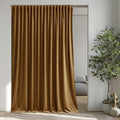 StangH Gold Brown Velvet Curtains Extra Wide Super Soft Light Blocking Window Drapes Back Tab Privacy Thermal Insulated Panels for Living Room Bedroom Laundry, W100 x L84, 1 Panel