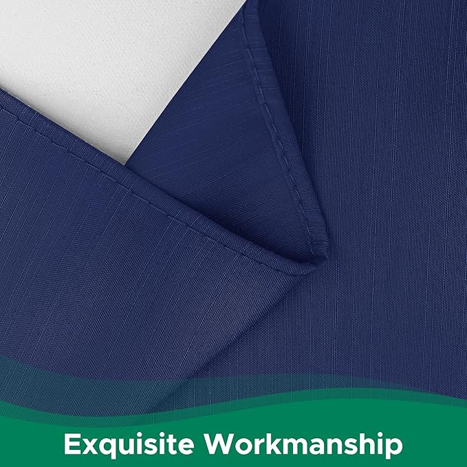 Biscaynebay Wrap Around Bed Skirts for Queen Beds 19" Long Drop, Navy Adjustable Elastic Dust Ruffles Easy Fit Wrinkle & Fade Resistant Silky Luxurious Fabric Solid Machine Washable