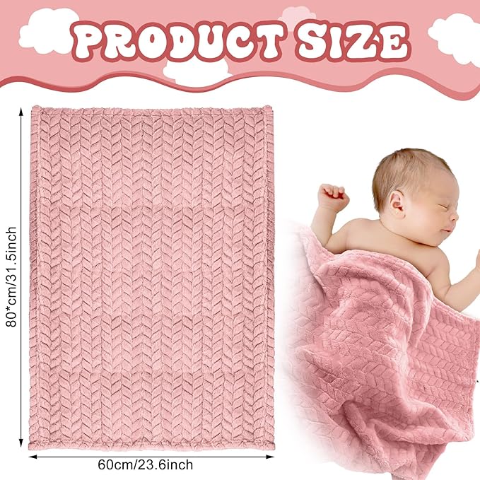 Frienda 4 Pcs Baby Fuzzy Blanket Fluffy Baby Blanket for Boys Girls Soft Warm Infant Newborn Toddler Receiving Nursery Bed Supplies, 32 x 24 Inch(Cute Color)