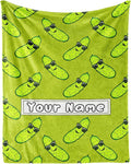 Custom Pickle Throw Blanket for Teen - 50x60 Inches Throw Size - Soft Fluffy Cozy Blankets Gift - Green Funny Blanket Throws for Living Room Decorative