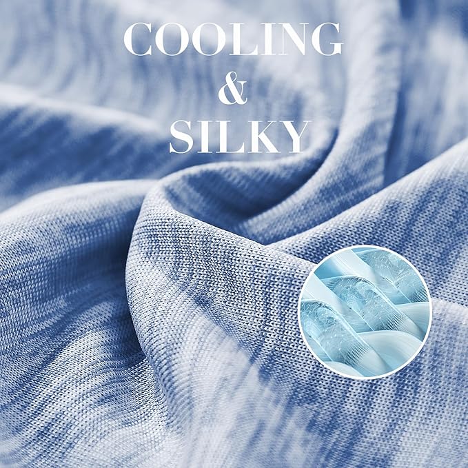 LUXEAR Cooling Blanket for Hot Sleepers Night Sweats Queen Size Cool Summer Blanket 79 X 86in Japanese Q-Max>0.5 Arc-Chill Cooling Fiber Keep Adults/Children Cool Soft Breathable All-Season-Blue