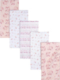 Gerber Boys and Girls Newborn Infant Baby Toddler Nursery 100% Cotton Flannel Receiving Swaddle Blanket, Foxes White, Pack of 5