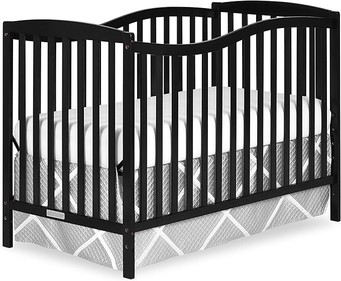 Dream On Me Chelsea 5-In-1 Convertible Crib In Black, JPMA Certified