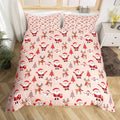 Christmas Kids Bedding Set Santa Claus Bedding Duvet Cover Set for Boys Girls Christmas Tree Deer Decor Comforter Cover Set Snowflake Xmas Theme Bedspread Cover Bedroom Quilt Cover 3Pcs Full Size