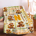 Personalized Custom Sunflower Highland Cow Preschool Blanket Gifts for Baby Toddler Kids Boys Girls Children - Customized Sunflower Highland Cow Super Soft Flannel Sheets 40"x50" Decor for Nap Couch