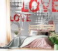 XMPMBM-Graffiti Art backsplash Large Decorative Wallpaper Colorful Alphabet Bedroom Bathroom Wall Mural- W 88" X H 59"（36 Square Foot）
