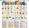 Funny Kids Alphabet Curtain, Cartoon Animal Alphabet Learning Dinosaur Boys Kids Students Baby Educational Colorful Window Treatments for Bedroom Living Room School Decor 42" W X 45" L