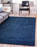 Unique Loom Solid Shag Collection Area Rug (3' 3" x 5' 3" Rectangle, Sapphire Blue/ Navy Blue)