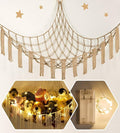 Stuffed Animal Hammock Corner Storage with LED Light - Toy Hammock Large Plushie Net - Stuffed Animal Holder Hanging Organizer - Teddy Bear Hammocks Room Decorations Preppy Toddler Kids Room Decor