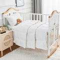 Toddler Goose Down Comforter Lightweight Summer Cooling Baby Duvet Insert, Hypoallergenic 100% Organic Cotton Crib Quilted Washable Nursery Blanket with Corner Tabs, White 41x48 Inches