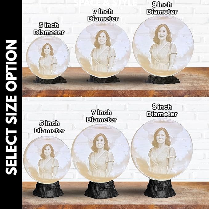 Angel Wings Memorial Moon Lamp with Custom Text or Photo – Personalized Remembrance Light for Loved Ones | Sympathy Gift, Bereavement Gift, Tribute Lamp with 3D Printed Moon Light