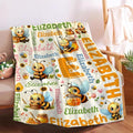 Personalized Custom Honeybee Blanket Gifts for Kids Boys Girls with Name - Customized Honeybee Super Soft Lightweight Flannel Sheets Decor for Crib Nap Couch - 60"x80" for Adult