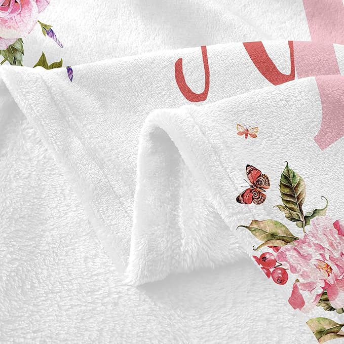 Ships Next Day, Personalized Baby Blankets, Custom Baby Blanket with Name for Girls,Gift for Chrismas Birthday Memorial Day, Customized Flannel Blanket for Kids Adults 60"X80"