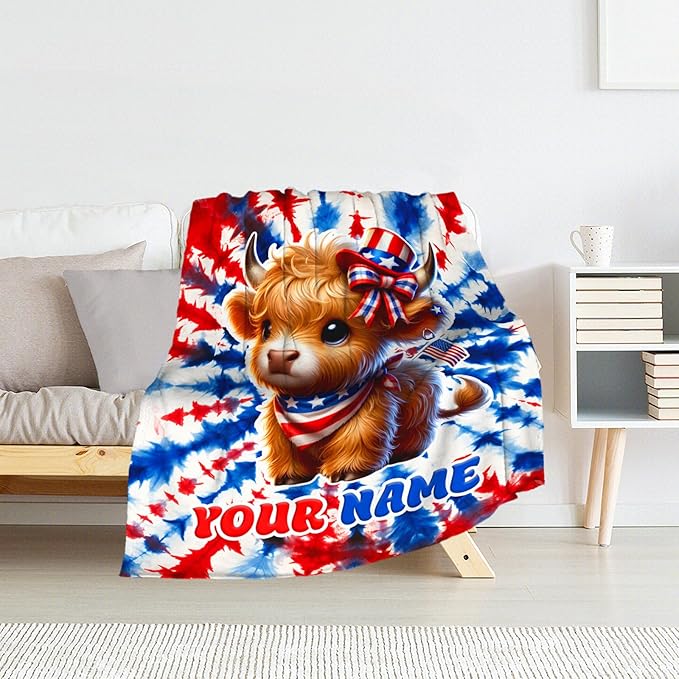 Highland Cow Blanket for Adults - 60" x 80" Inches Custom Highland Cow Theme Throw Blanket for Women - Cozy Fuzzy Warm Throw for Bed & Living Room