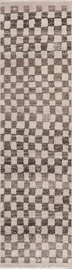 Hauteloom Benjy Hallway, Kitchen Runner Rug - Contemporary - Cream, Charcoal - 2'7" x 10'