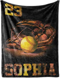 Custom Baseball Blanket for Baby Kids - Personalized Name and Number - Soft Warm and Fluffy Flannel Fabric Gift for Sports Lovers 60x80inch