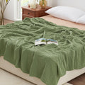Love's cabin 6 Layer 100% Cotton Muslin Blanket, 108"x90" Muslin King Size Blanket for Bed Couch, Lightweight and Breathable Cotton Gauze for Adult, Sage Green