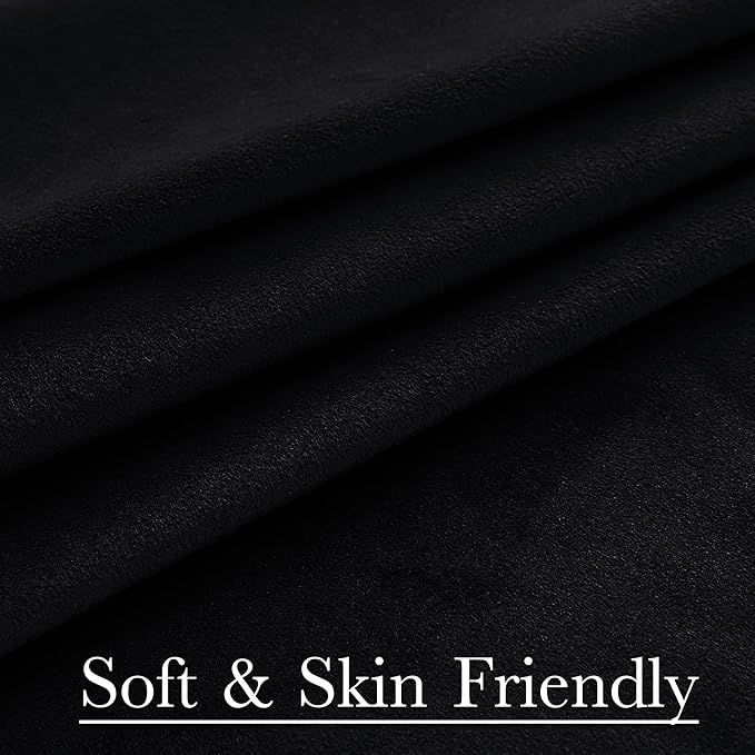 StangH Velvet Curtains 120 inches Long - Luxury Black Blackout Bedroom Curtains Super Soft Thick Thermal Insulated Drapes for Theater/Backdrop/Church/Stage, Back Tab, W52 x L120, 2 Panels