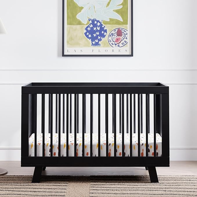 Babyletto Hudson 3-in-1 Convertible Baby Crib - GREENGUARD Gold Certified Convertible Crib to Toddler Bed & Daybed - Wooden Baby Bed with 4 Adjustable Mattress Heights - Easy to Assemble - Black
