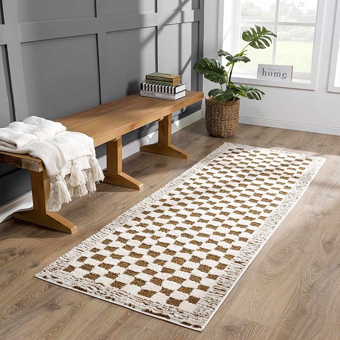 Hauteloom Leryn Living Room, Bedroom Area Rug - Farmhouse - High Pile - Bone - 9'2" x 12'