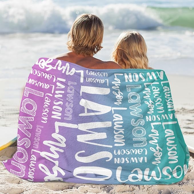 Dr.TOUGH Personalized Blankets with Name Customized Baby Blankets for Girls Boys Adults Monogrammed Blankets and Throws Christmas Birthday Mothers Valentines Day Gift (Z-Colorful 08, 50''×60'')
