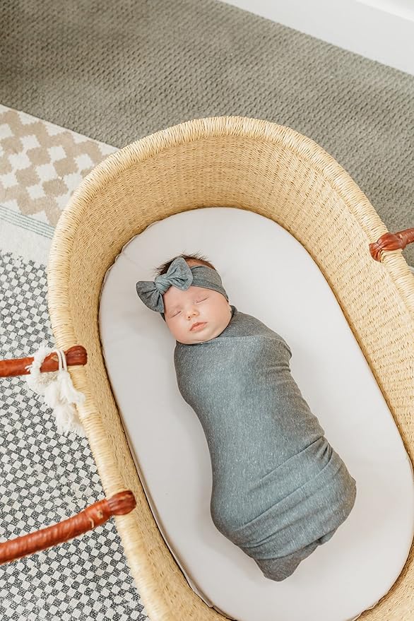 Copper Pearl Baby Swaddle Blanket - Premium Knit Baby Blanket, Large Soft Stretchy Receiving Blankets for Baby Boy and Girl, Swaddles for Newborn, Infant, and Toddler (Slate)