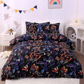 JSD Black Gamer Kids Duvet Cover Set Twin Size, 2 Piece Soft Printed Microfiber Comforter Cover with Pillow Sham Zipper Closure, Comforter Not Included