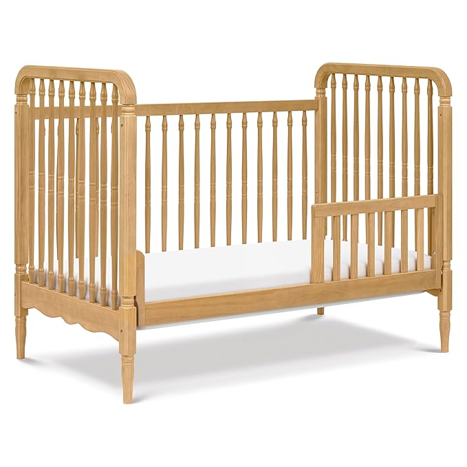 Namesake Liberty 3-in-1 Convertible Baby Crib w/Wooden Toddler Bed and Daybed Conversion - Durable, Easy to Assemble & GREENGUARD Gold Certified - 4 Adjustable Mattress Heights - Honey