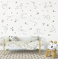 Constellation Wall Decals Stars Stickers - Nursery Boys Room Kids Room Sticker Vinyl Decor Y85 (Grey)