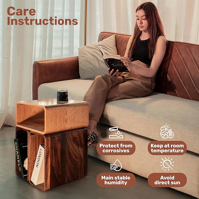 Wooden Cube Storage Stackable Organizer, Bookcase for Bedroom, Livingroom, Dormroom, Home Office, Studyroom, Home Decor and Contemporary Spaces (Walnut | Pack of 2)