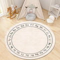 Children's Room Round Rug,6ft,Children's ABC Letter Educational Learning Round Rug, Non-Slip Washable Children's Room Play Rug, Suitable for Bedroom, Playroom, Boys and Girls Room Decoration