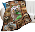 jerkboo Sloth Blanket Throws Sloth Gifts Sloth Throw Blanket for Women Men Kids Adults Soft Warm Cozy Fleece Blanket for Couch Sofa Bed 60""x50""