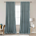 StangH Stone Blue Nursery Bedroom Window Curtains Back Tab Privacy Thermal Insulated Room Darkening Drapes for Living Room Office Laundry Patio Bathroom, W62 x L90, 2 Panels