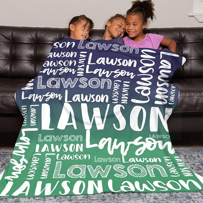 Dr.TOUGH Personalized Blankets with Name Customized Baby Blankets for Girls Boys Adults Monogrammed Blankets and Throws Christmas Birthday Mothers Valentines Day Gift (Z-Colorful 02, 60''×80'')