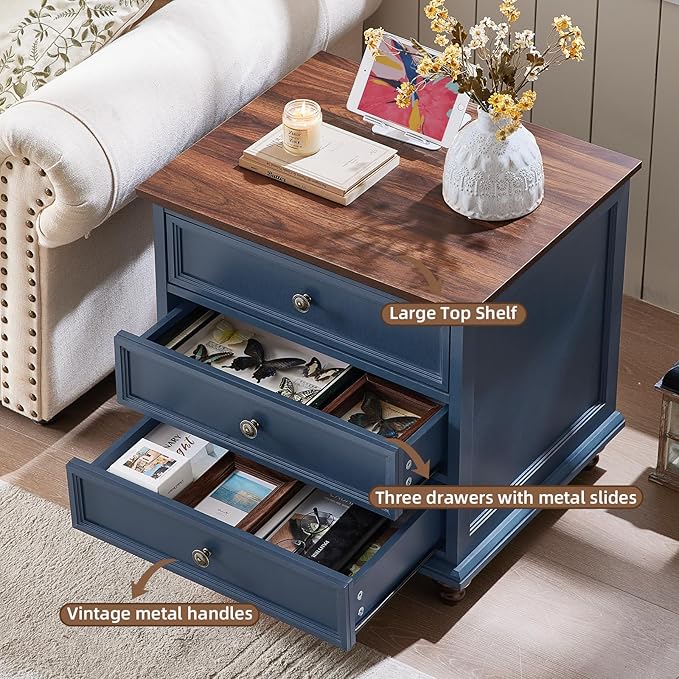 Farmhouse Dresser and Nightstand Sets, Wooden 7 Drawers Dresser & 24" Night Stand with 3 Drawers, 2 Piece Bedroom Furniture Set, Chest of Drawers for Bedroom, Home, Living Room, Hallway