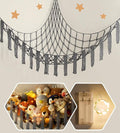 Stuffed Animal Hammock Corner Storage with LED Light - Toy Hammock Large Plushie Net - Stuffed Animal Holder Hanging Organizer - Teddy Bear Hammocks Room Decorations Preppy Toddler Kids Room Decor