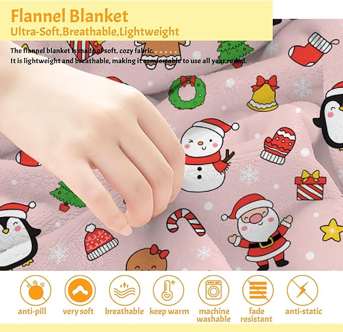 Christmas Blanket for Boys Girls - Christmas Decor for Couch/Bed/Living Room - Ultra Soft Blanket Home Decor for All Seasons,60"x80"-Adults/Twin Size