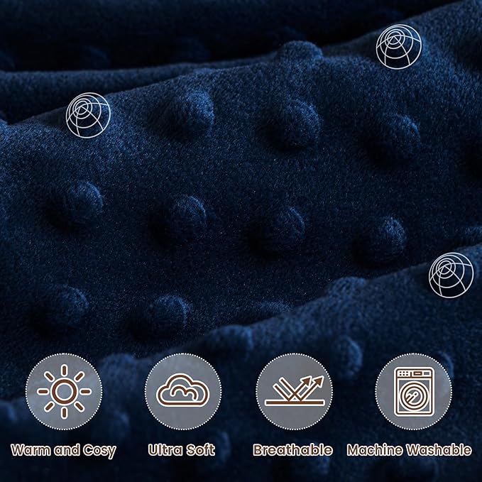 david's kids Micro Fleece Minky Baby Blanket for Boys with Double Layer and Soothing Raised Dots, Breathable and Soft Lightweight Receiving Blanket for Newborns, 30x40 Inches, Dinosaur