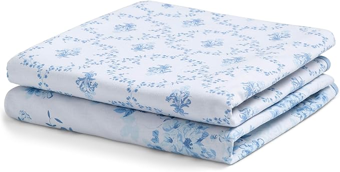 Delta Children 100% Organic Jersey Cotton Baby Receiving Blankets for Girls and Boys – 30x40 Inches - GOTS Certified (Pack of 2), Blue Botanicals